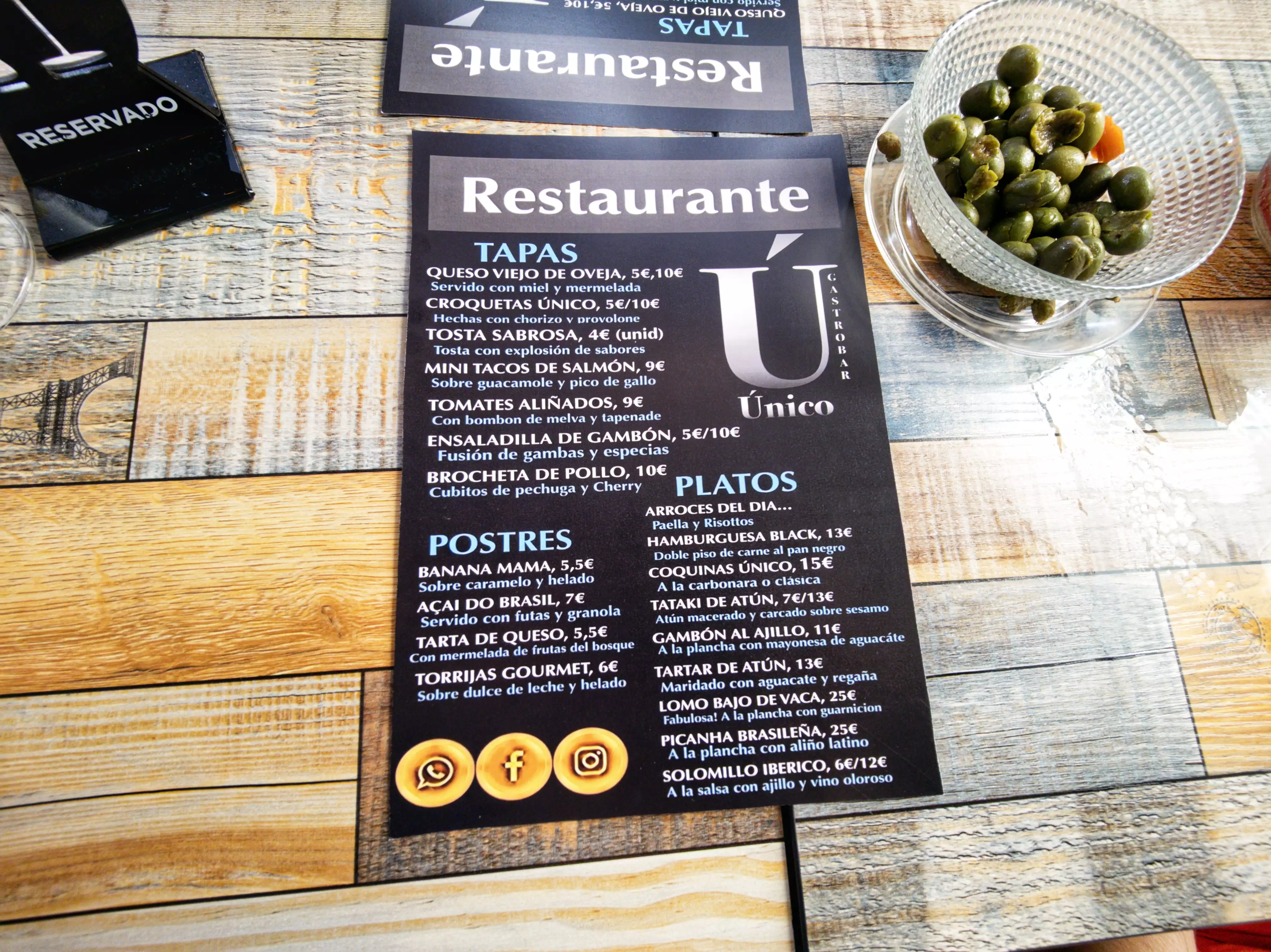 Carta Único Gastrobar